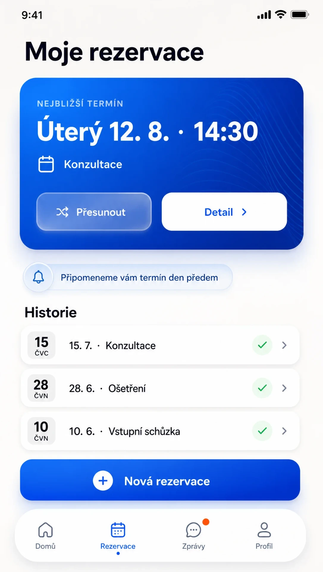 Booking mobile app example